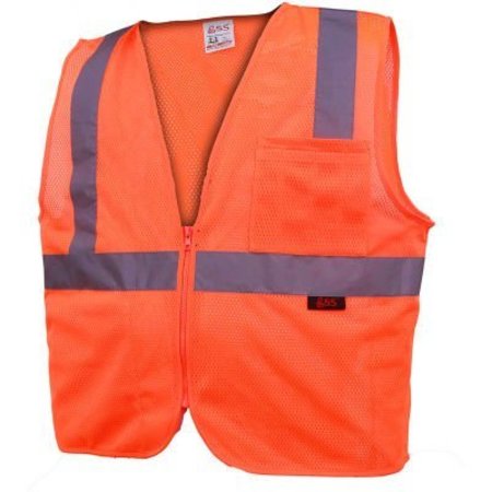 GSS SAFETY GSS Safety 1002 Standard Class 2 Mesh Zipper Safety Vest, Orange, 4XL 1002-4XL